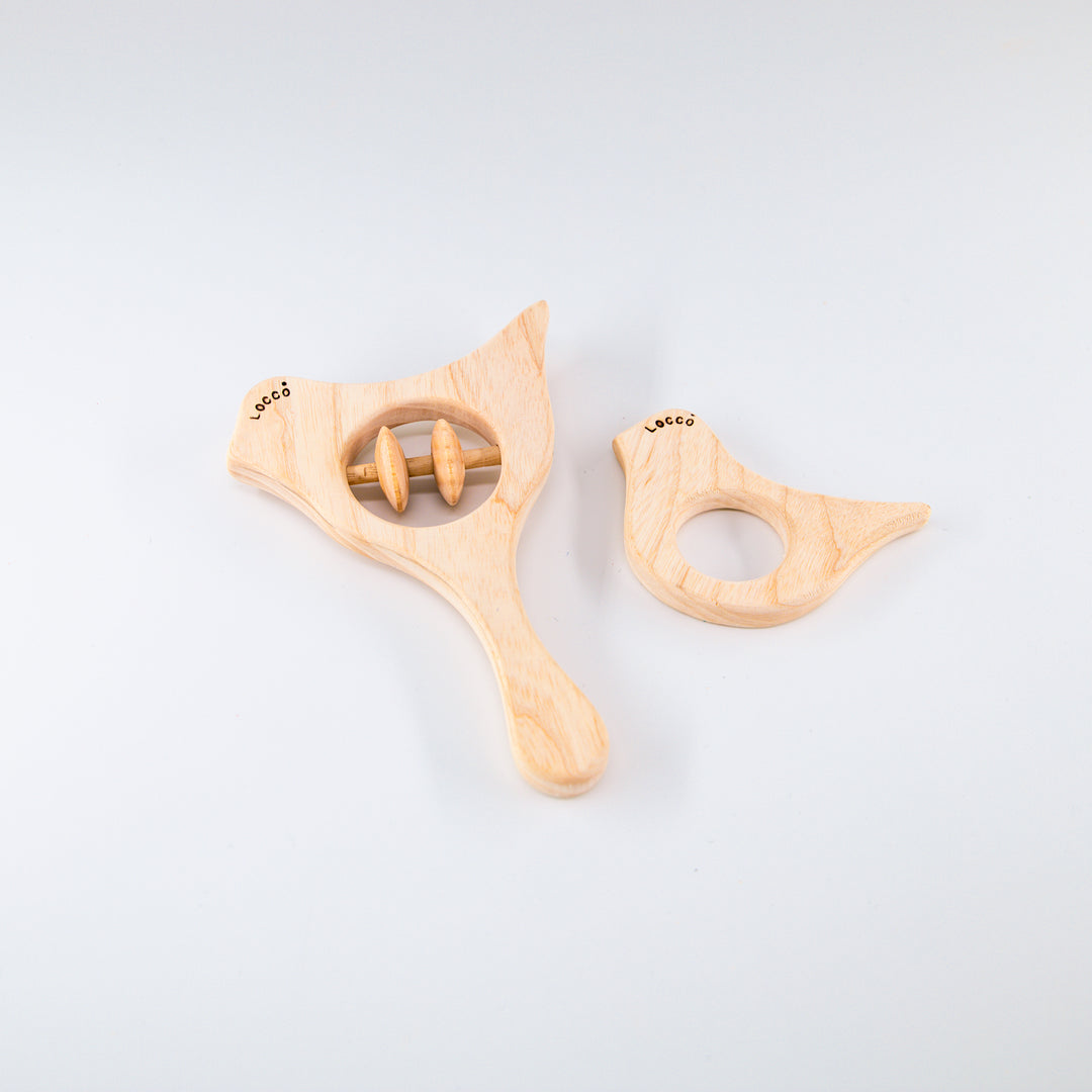 Ahşap Kuş Dişlik Seti, %100 Doğal Malzemeler