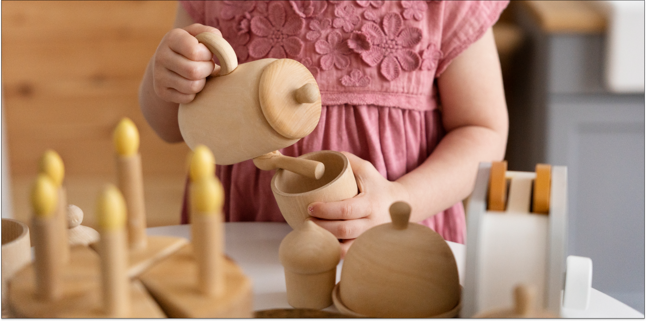 Ahşap mutfak oyuncakları, gerçekçi yemek oyunları