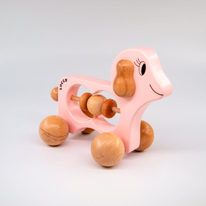 Pembe Ahşap Kuzu Oyuncağı, Detaylı El İşçiliği