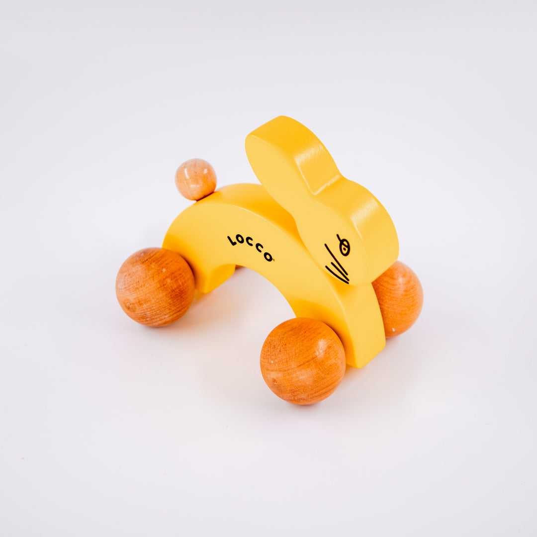 Sarı Ahşap Tavşan Oyuncağı, El Yapımı